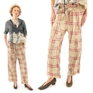 NWOT Rare Magnolia Pearl Herringbone Cotton Linen Charmie Trousers Kaya Pants